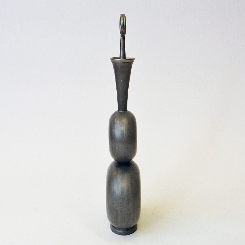 Vintage sculptural pewter vase by Gunnar Havstad, Norway 1950s