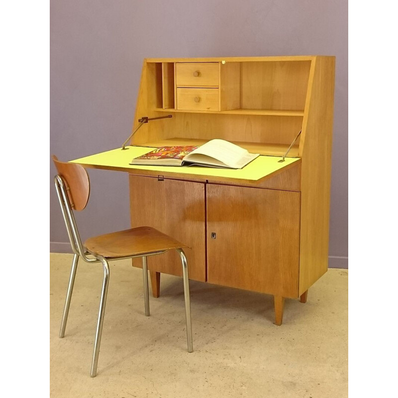 Mid-century writing desk in light oakwood - 1950s