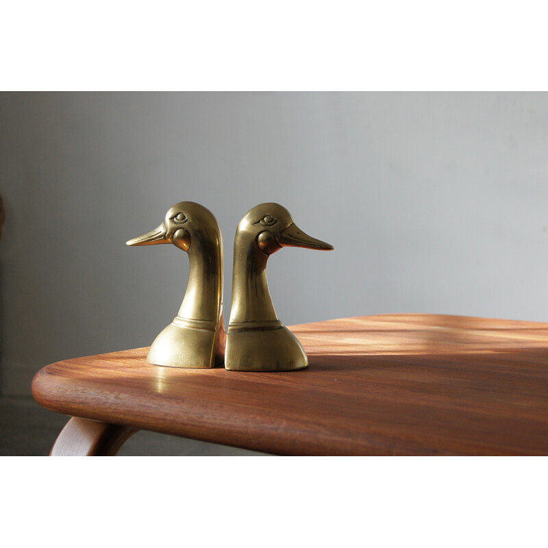 Pair of mid-century brass bookends, 1960s