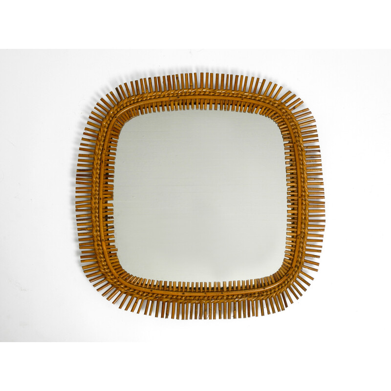 Vintage Italian bamboo wall mirror, 1960s