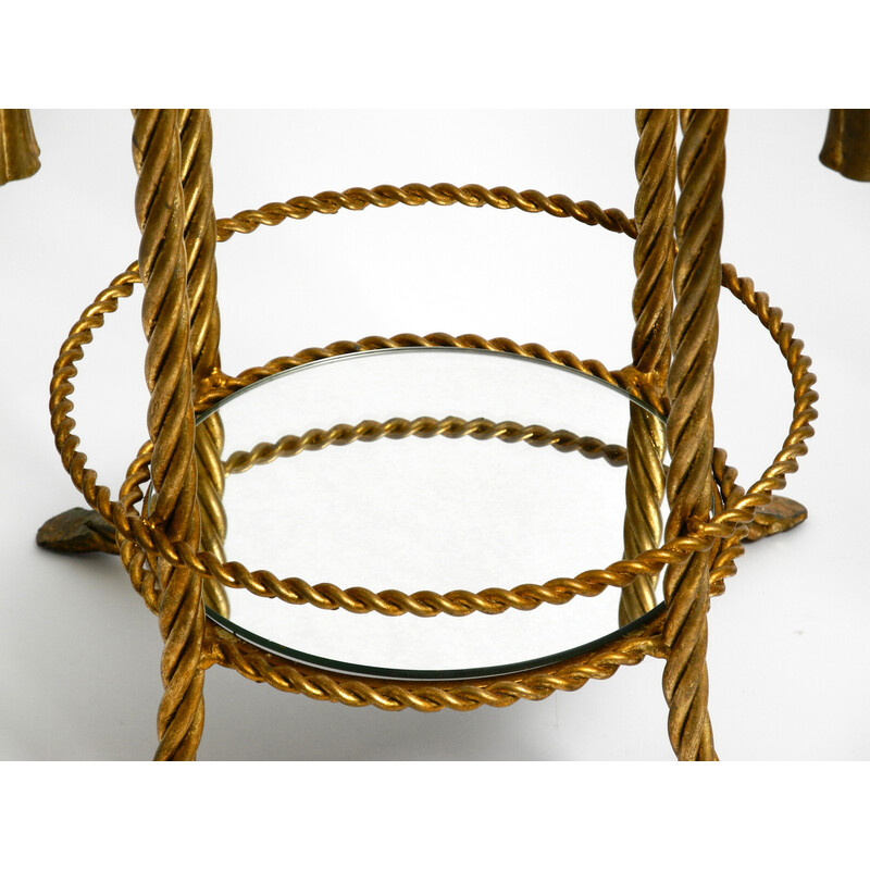 Pair of mid century Italian gilt iron side tables by Li Puma Firenze