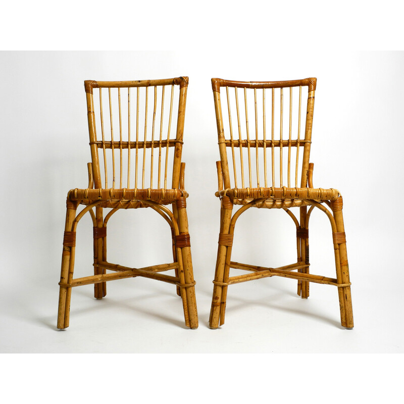 Coppia di sedie italiane vintage in bambù, anni '60