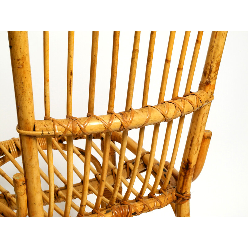 Pareja de sillas italianas vintage de bambú, años 60
