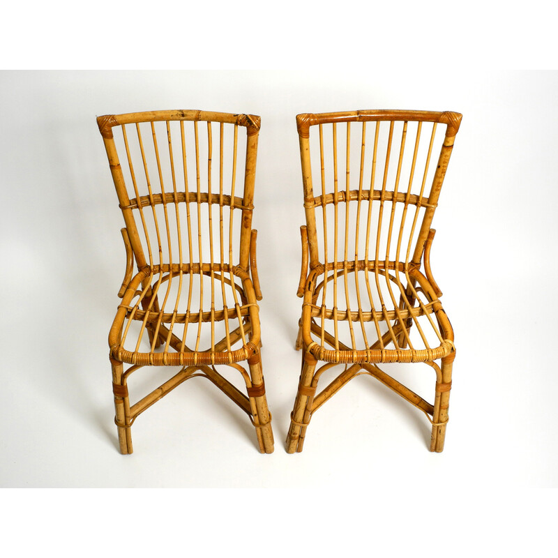 Coppia di sedie italiane vintage in bambù, anni '60