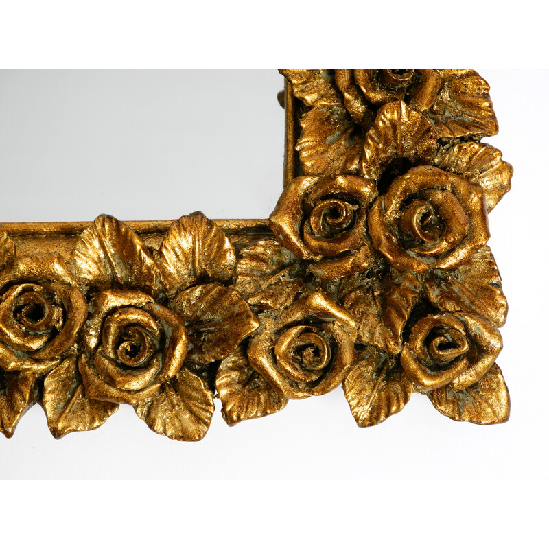 Conjunto de 3 espelhos de parede de meados do século com molduras douradas, Itália