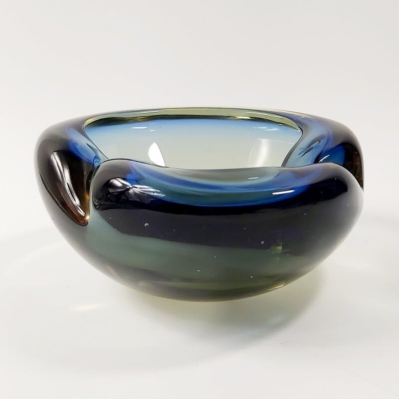 Vintage Sommerso Murano glass bowl by Flavio Poli, Italy 1960s