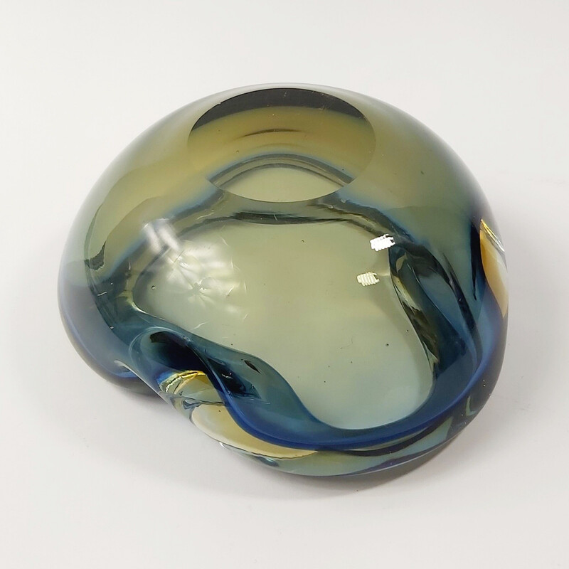 Vintage Sommerso Murano glass bowl by Flavio Poli, Italy 1960s