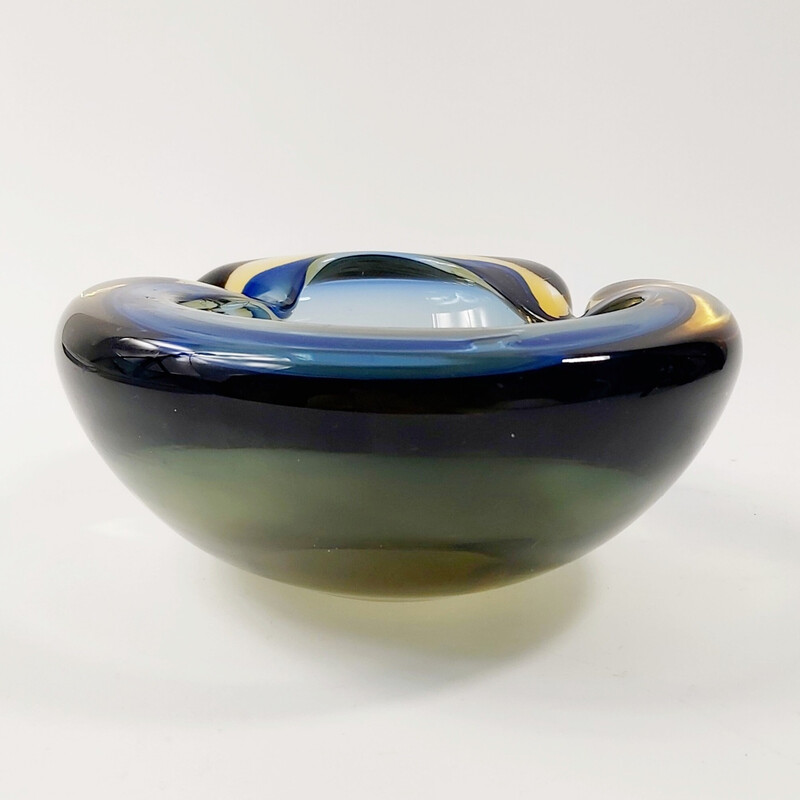 Vintage Sommerso Murano glass bowl by Flavio Poli, Italy 1960s