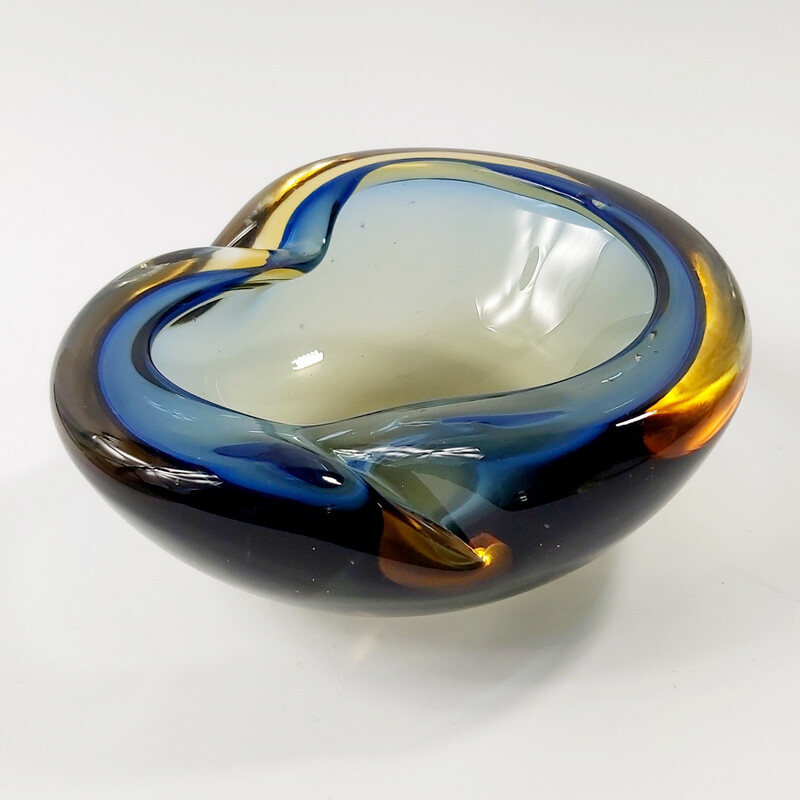Vintage Sommerso Murano glass bowl by Flavio Poli, Italy 1960s