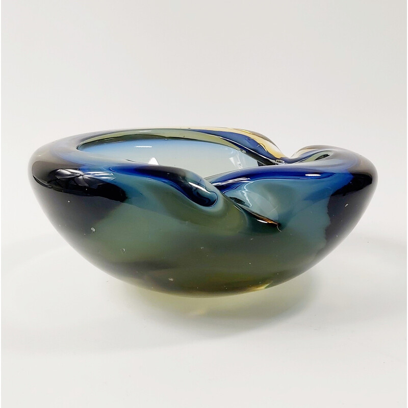 Vintage Sommerso Murano glass bowl by Flavio Poli, Italy 1960s