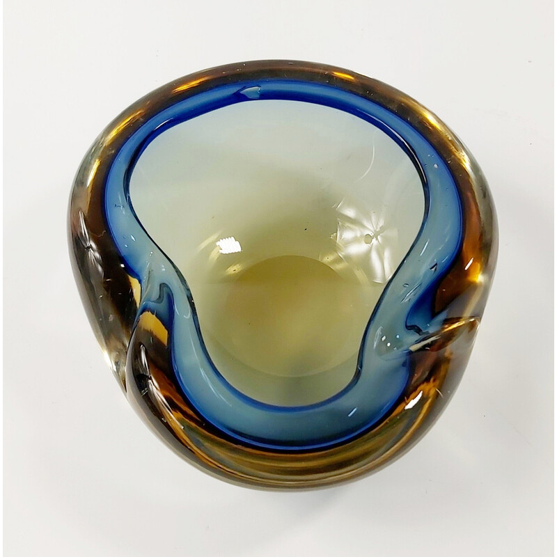 Vintage Sommerso Murano glass bowl by Flavio Poli, Italy 1960s