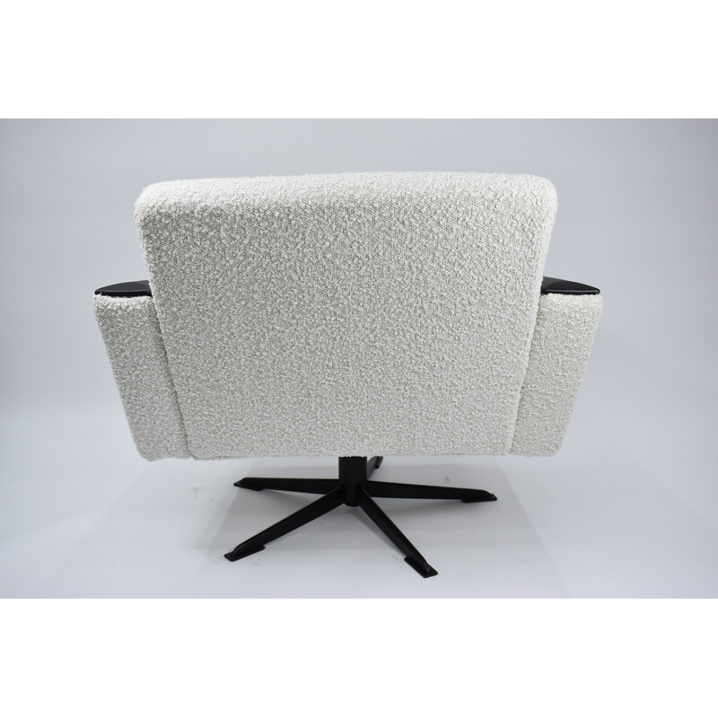 Vintage Duitse fauteuil in wit Bouclé, 1960