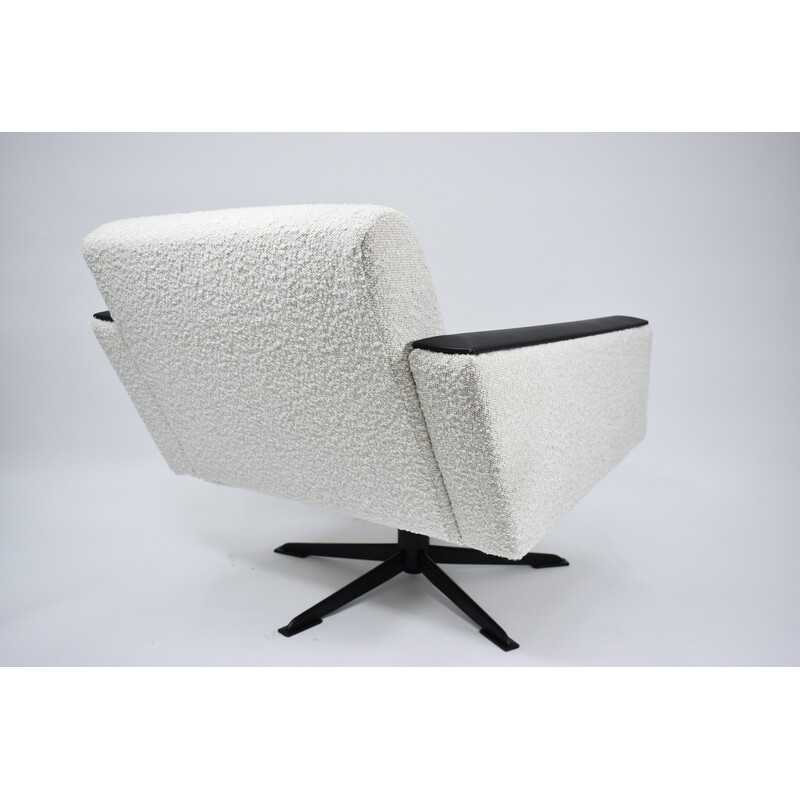 Vintage German armchair in white Bouclé, 1960s