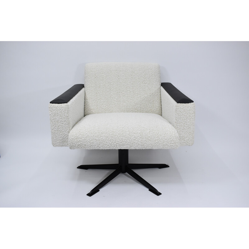 Vintage German armchair in white Bouclé, 1960s