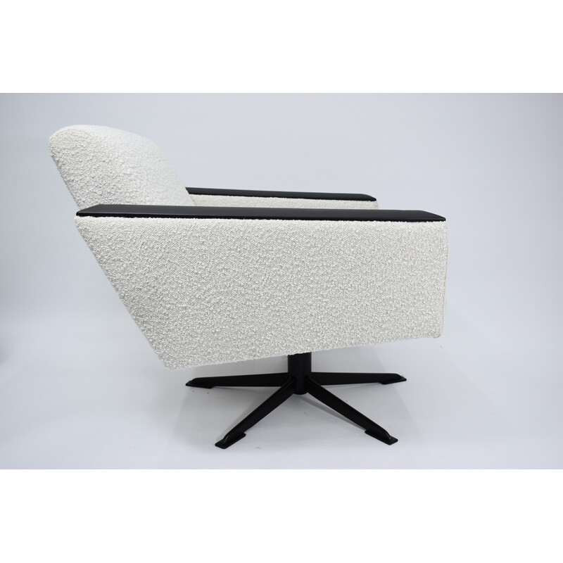 Vintage Duitse fauteuil in wit Bouclé, 1960