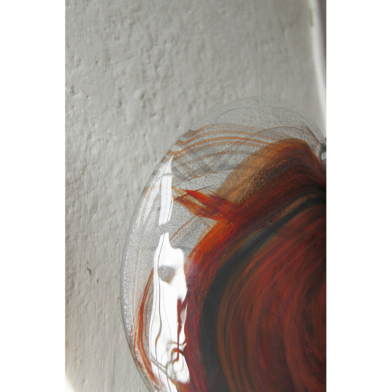 Pareja de apliques de cristal vintage de Per Lutken para Holmegaard, Dinamarca Años 70