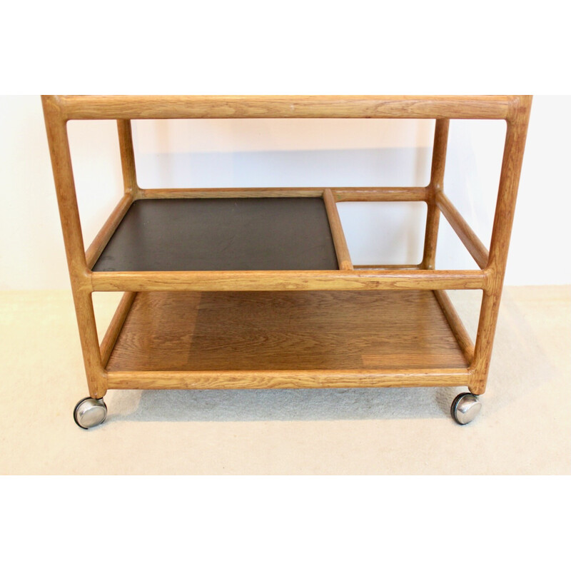 Vintage oakwood bar trolley by Johannes Andersen for Cfc Silkeborg, Denmark