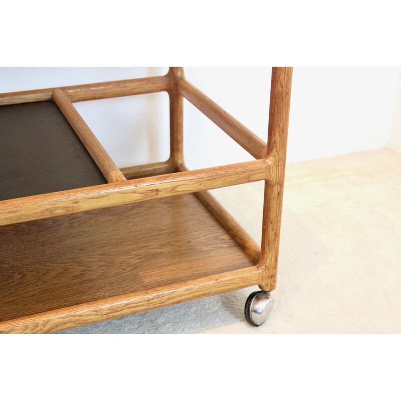 Vintage oakwood bar trolley by Johannes Andersen for Cfc Silkeborg, Denmark