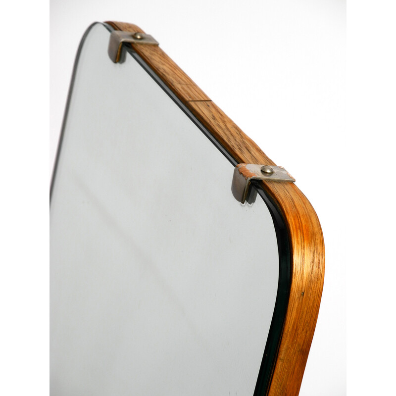 Specchio da tavolo mobile vintage con cornice in metallo nichelato, anni '30