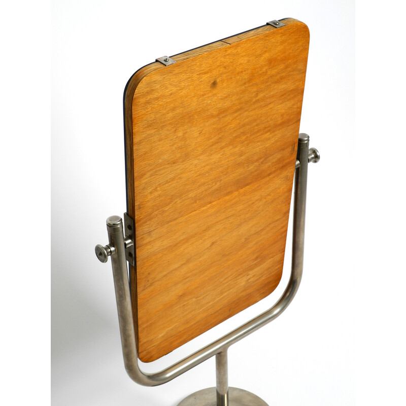 Espelho de mesa móvel Vintage com moldura metálica niquelada, anos 30