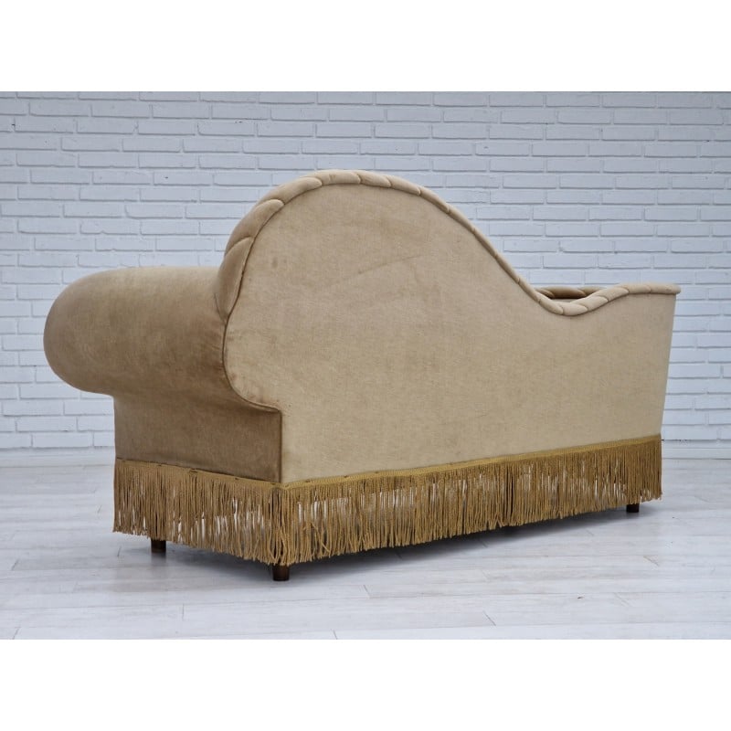 Vintage Danish green velour daybed, 1960s