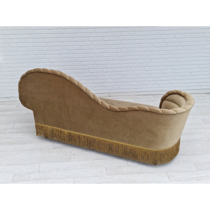 Vintage Danish green velour daybed, 1960s