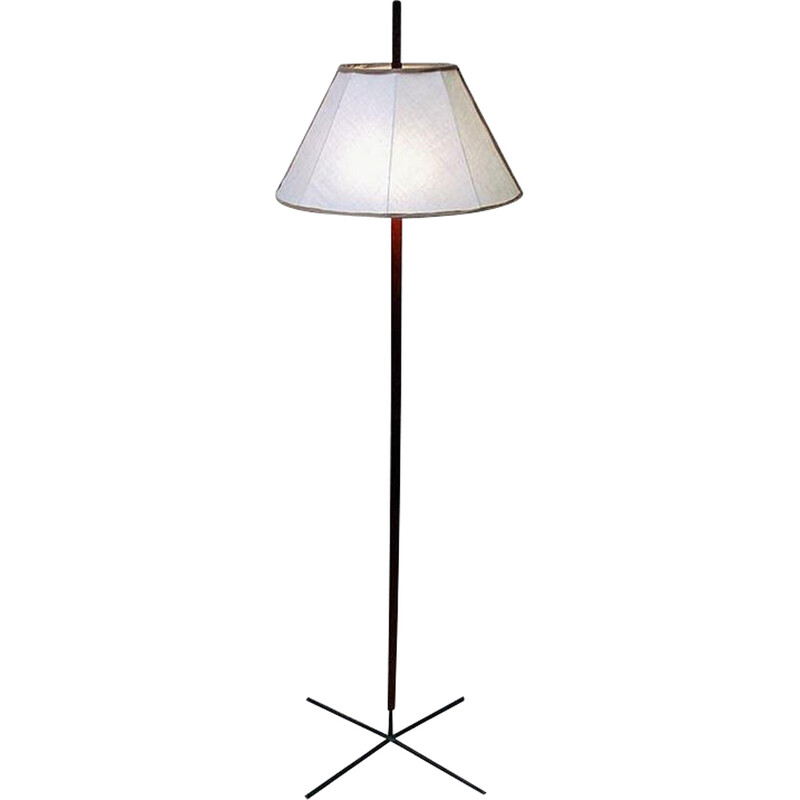 Vintage floor lamp mod G35 in teak and iron by Hans-Agne Jakobsson for Markaryd, Sweden 1960s