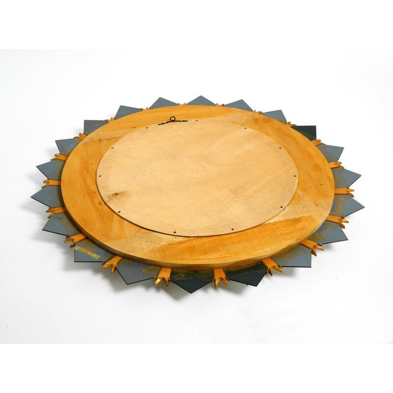 Vintage gilded Italian sunburst wall mirror, 1980s