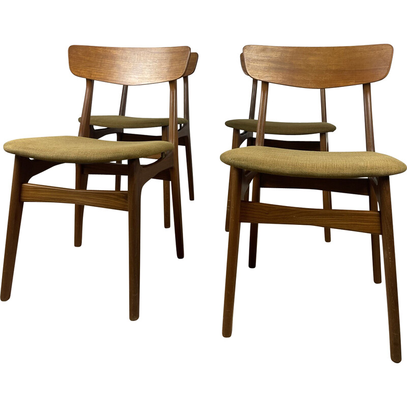 Set of 4 vintage Danish chairs by Schiønning and Elgaard