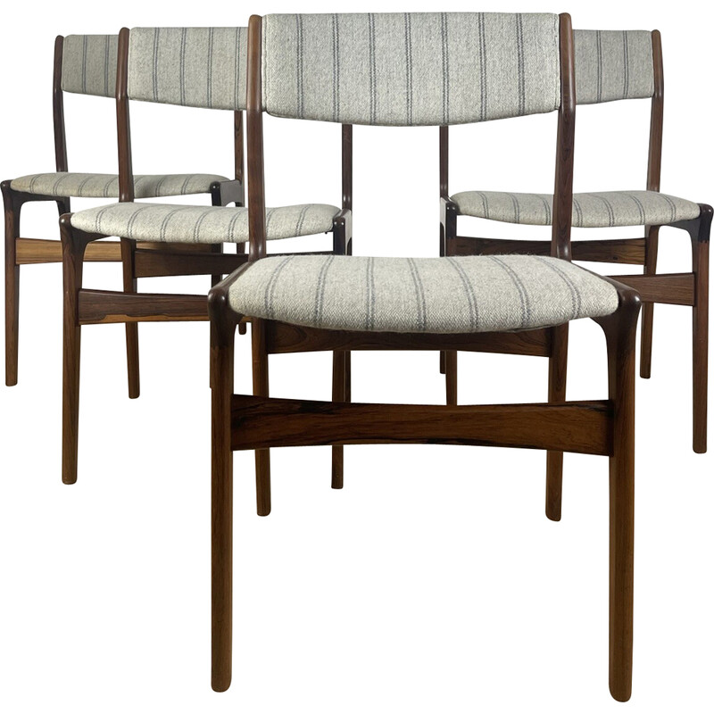 Set of 4 vintage Danish chairs by Erik Buch