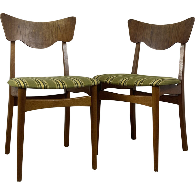 Set of 4 vintage teak and fabric danish chairs
