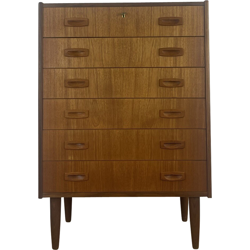 Vintage teak chest of drawers with 6 drawers
