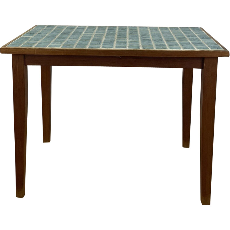 Vintage mosaic and teak side table