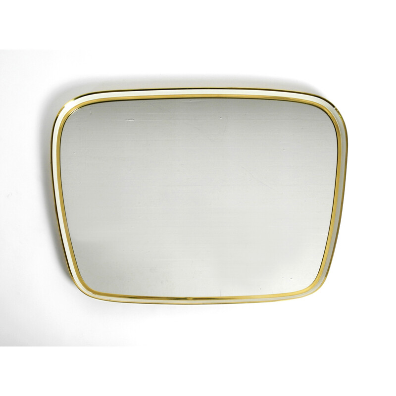 Mid century "Zier-Form" wall mirror with heavy brass frame, Germany