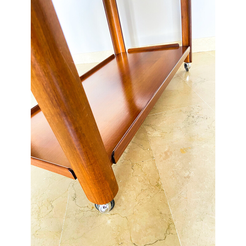 Vintage walnut coffee table with two drawers, Italy 1970