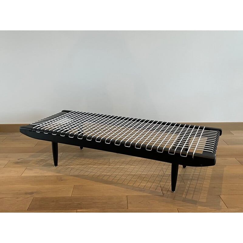 Vintage black lacquer coffee table by Georges Tigien, 1960