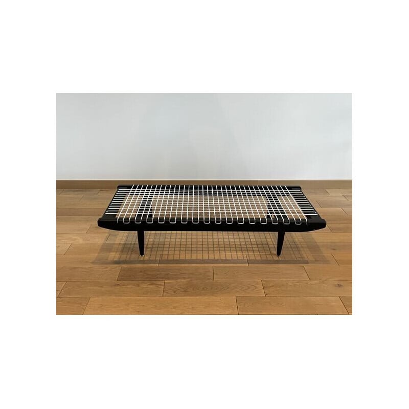 Vintage black lacquer coffee table by Georges Tigien, 1960