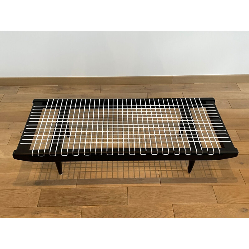 Vintage black lacquer coffee table by Georges Tigien, 1960