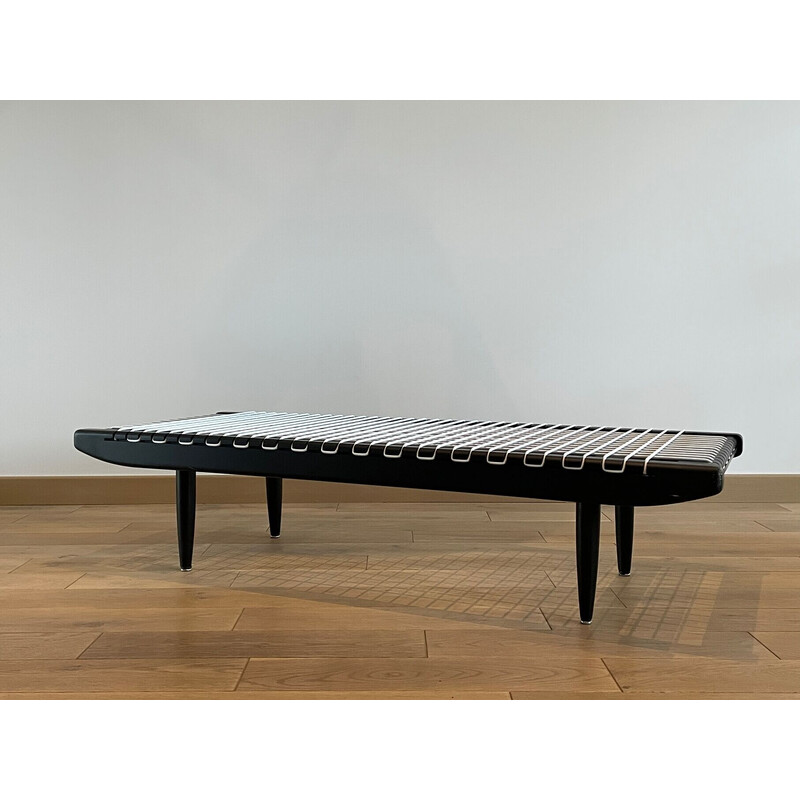 Vintage black lacquer coffee table by Georges Tigien, 1960