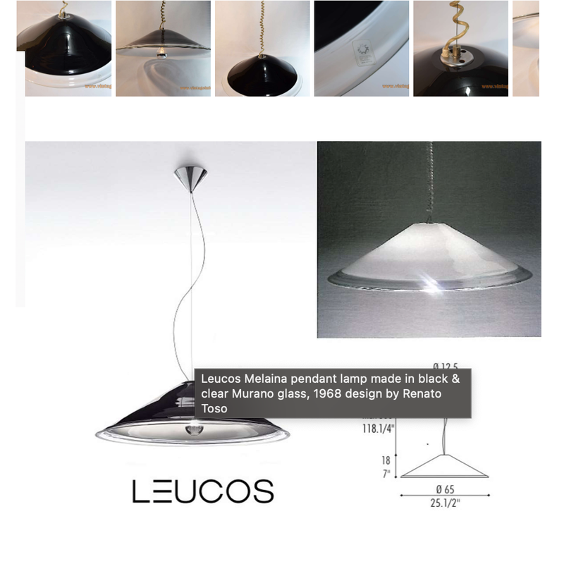 Vintage Leucos Melaina pendant lamp by Renato Toso, Italy