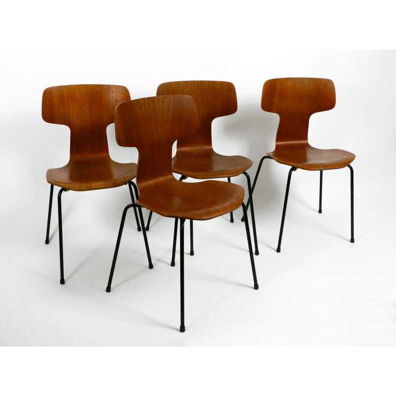 Cadeiras de teca Vintage modelo 3103 por Arne Jacobsen para Fritz Hansen, 1973