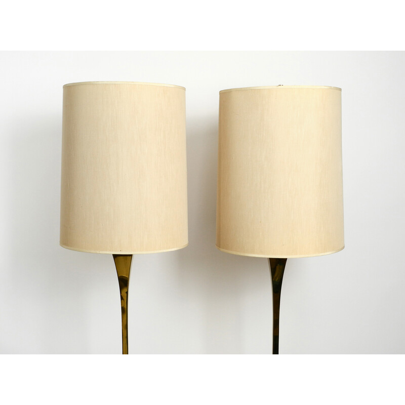 Pair of vintage brass floor lamps by Tonello and Montagna Grillo for High Society, Italy 1970s