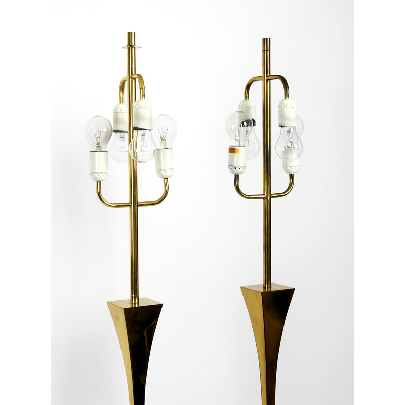 Paar Stehlampen aus Messing von Tonello und Montagna Grillo für High Society, Italien 1970er Jahre