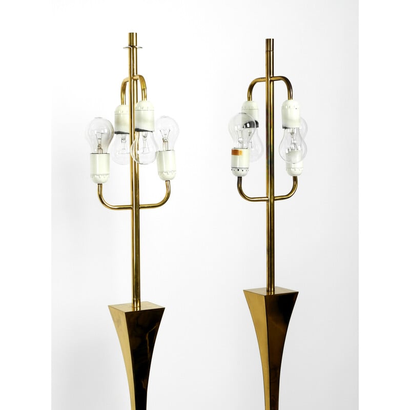 Pair of vintage brass floor lamps by Tonello and Montagna Grillo for High Society, Italy 1970s