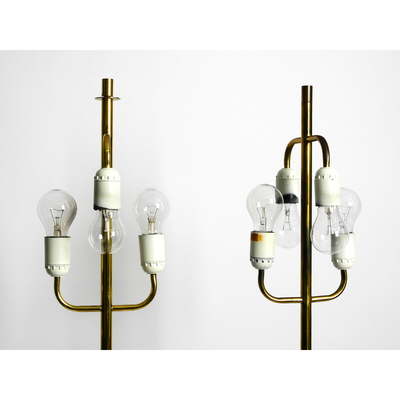 Pair of vintage brass floor lamps by Tonello and Montagna Grillo for High Society, Italy 1970s