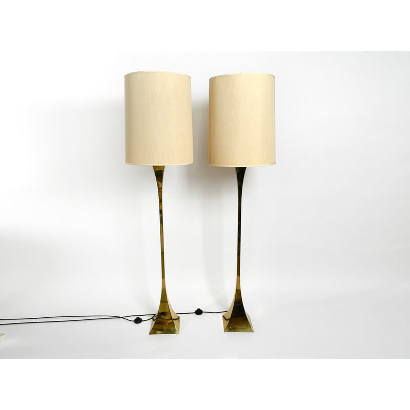 Pair of vintage brass floor lamps by Tonello and Montagna Grillo for High Society, Italy 1970s