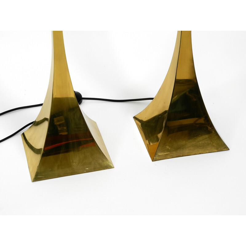 Pair of vintage brass floor lamps by Tonello and Montagna Grillo for High Society, Italy 1970s