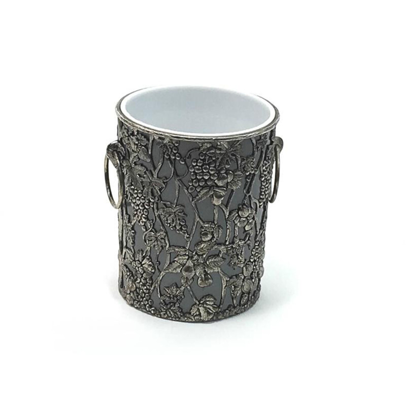 Champagne bucket with silvered colored floral decor frame - 1990s