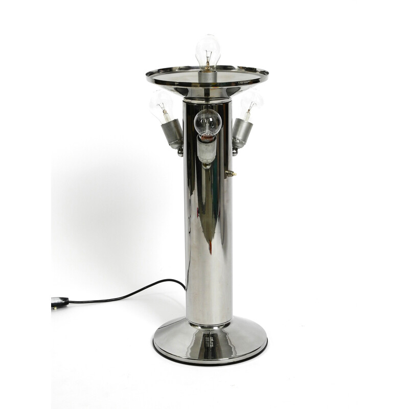 Vintage metal and chrome table lamp, 1970s