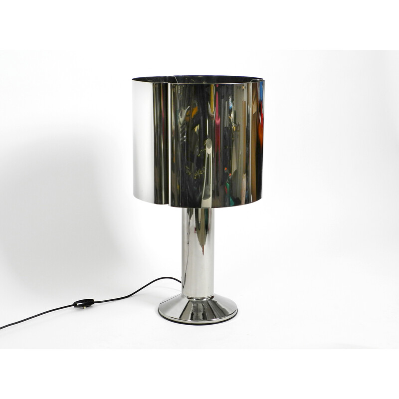 Vintage tafellamp van metaal en chroom, 1970